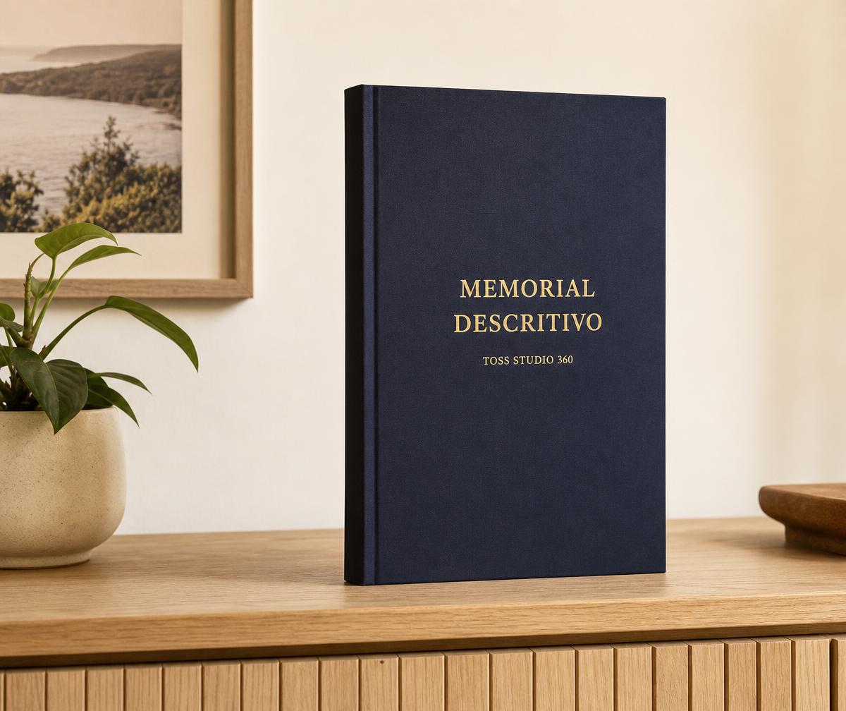 Capa fechada do Memorial Descritivo TOSS Studio 360°